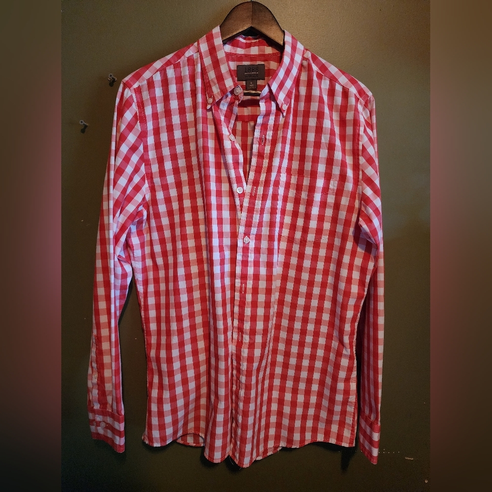 Saddlebred Red and White Checkered Men's Shirt Size Medium